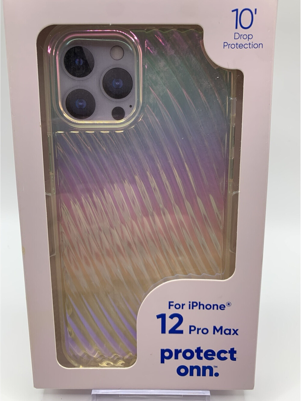 PROTECT ONN IPHONE 12 PRO MAX CASE Rainbow Metallic Ridges